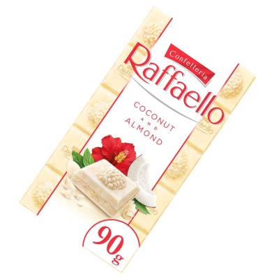 Шоколад Raffaello Белый с миндальным орехом 90гр м/у