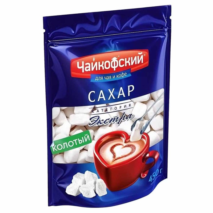 Сахар Чайкофский Экстра колотый 450гр д/п
