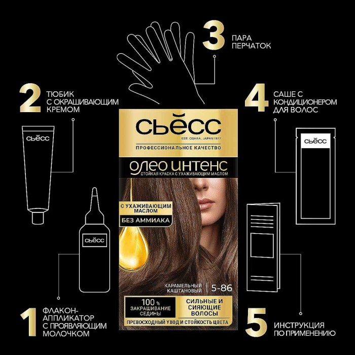 Краска для волос Syoss Oleo Intense 5-86 Кар каштановый 110мл к/у