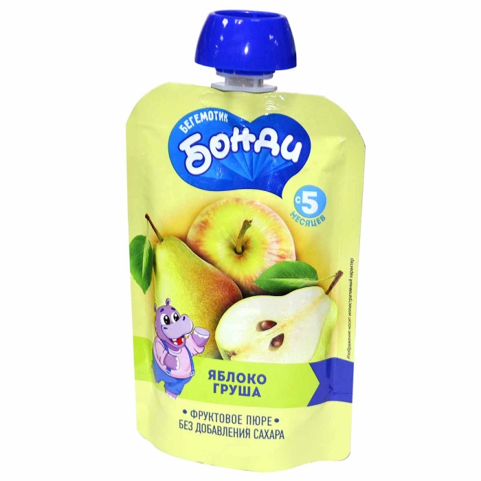 Пюре Бонди Яблоко-груша 90гр пауч