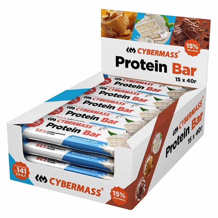 Батончик Cybermass Protein Bar кокосовый торт 40гр м/у