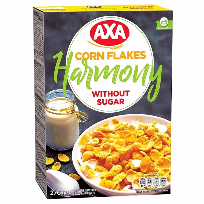 Хлопья кукурузные AXA без добавления сахара 270гр к/у