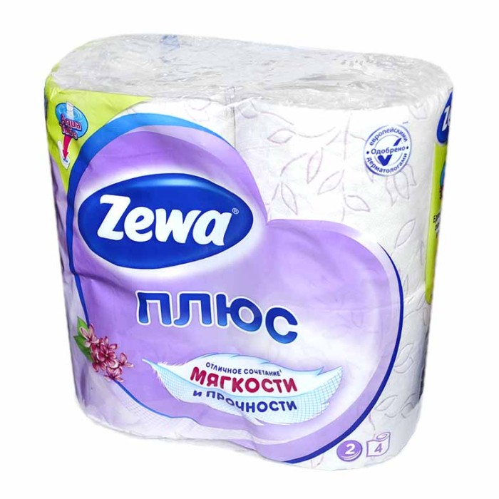 Бумага туалетная Zewa Плюс Lilac 2сл 4рул м/у