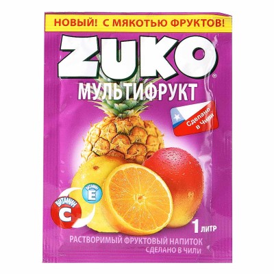 Напиток растворимый Zuko Мультифрукт 25гр м/у