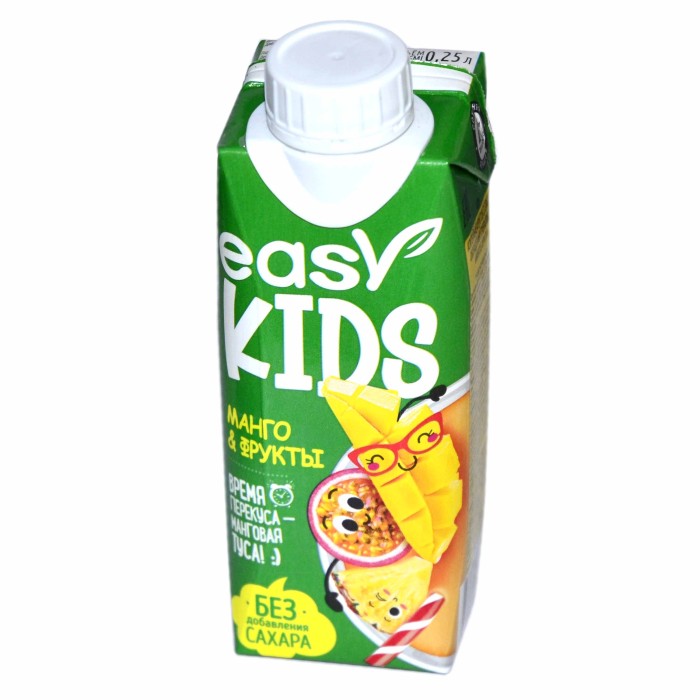 Коктейль Easy Kids манго со злаками 250мл т/п