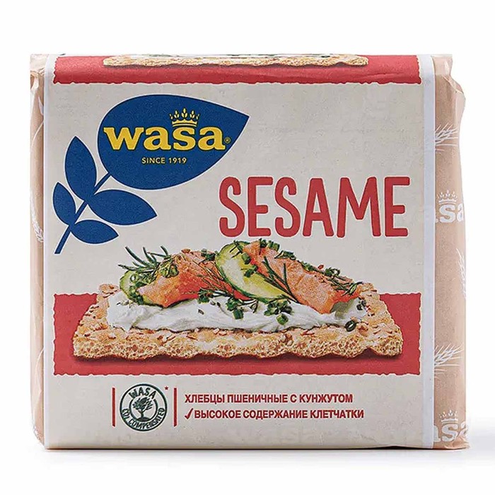 Хлебцы Wasa пшеничные с кунжутом 200гр м/у