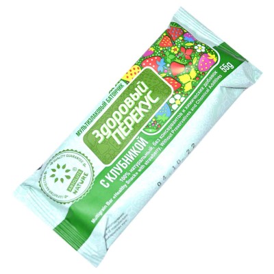 Батончик Здоровый перекус клубника 60гр м/у