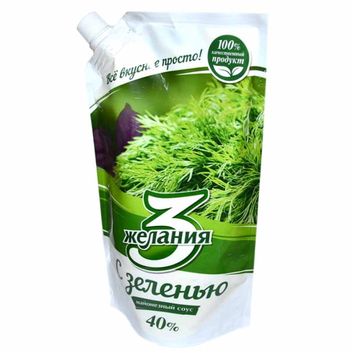 Майонез 3 желания С зеленью 40% Д 380гр д/п