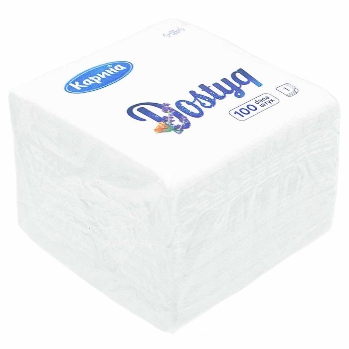 Салфетки бумажные Карина Dostyq 100шт м/у