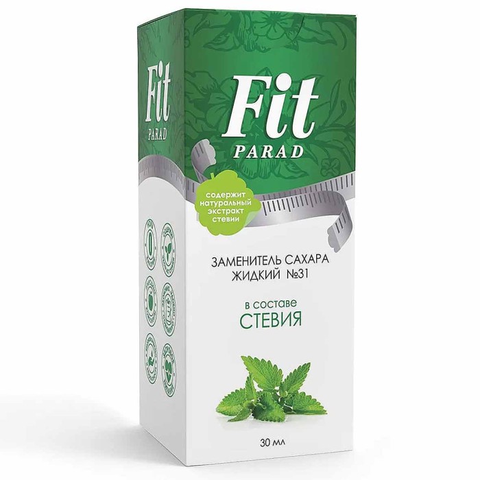 Заменитель сахара жидкий FitParad №31 со стевией 30мл пэт