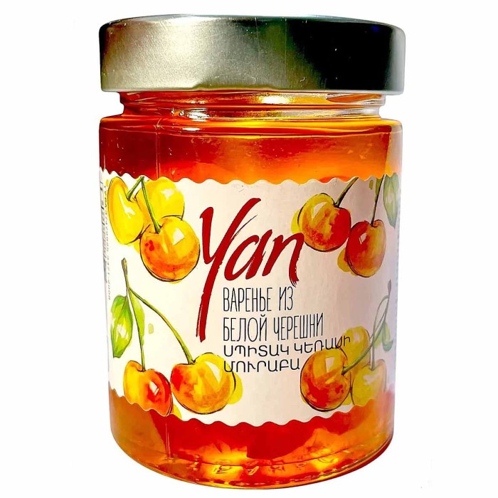 Варенье Yan из белой черешни 300гр ст/б