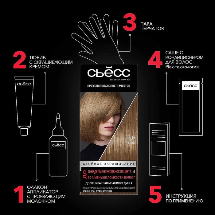 Краска для волос Syoss color 7-6 Натуральный русый 110мл к/у