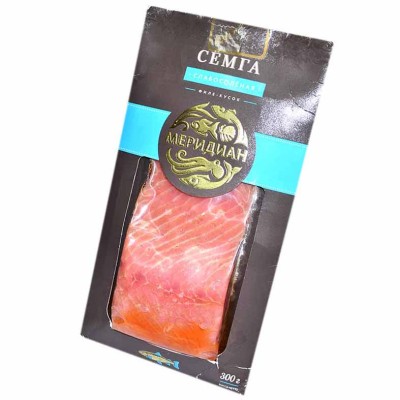 Семга Меридиан филе-кусок с/с 300гр в/у