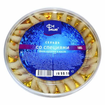 Сельдь Фише филе-кусочки в масле со специями 180гр пэт