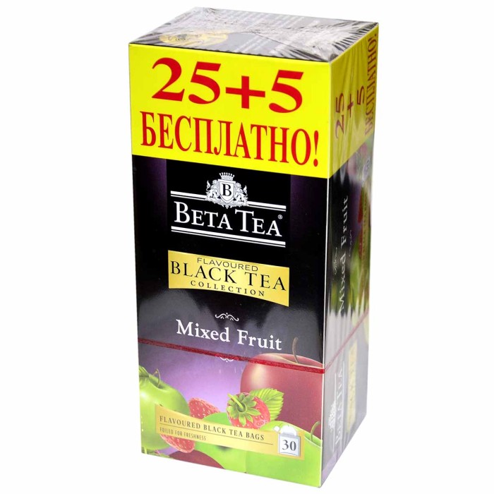 Чай Beta со вкусом смешаных фруктов черный 25*2гр к/у