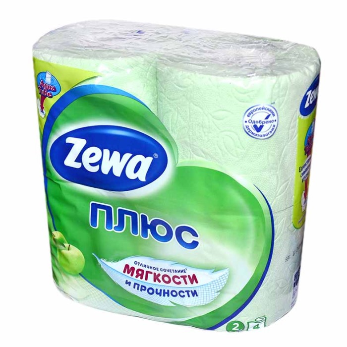 Бумага туалетная Zewa Плюс Apple 2сл 4рул м/у