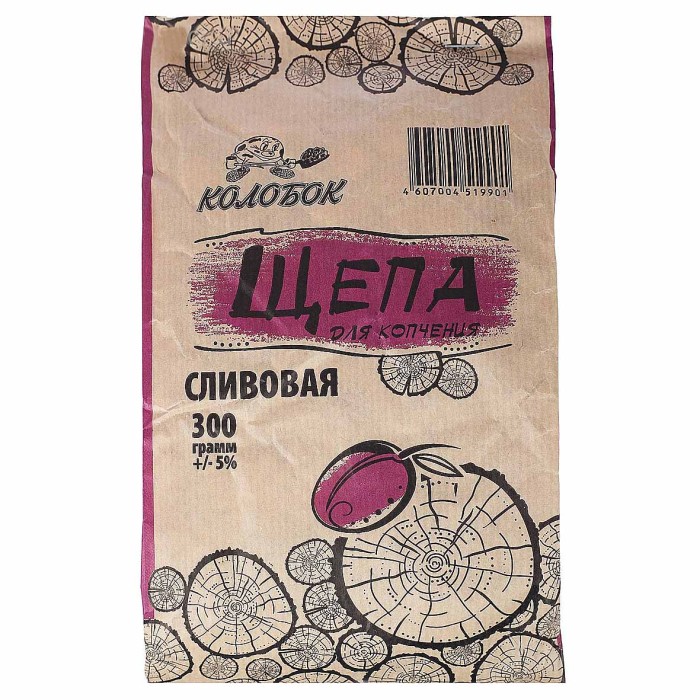 Щепа для копчения Колобок Слива 300гр м/у