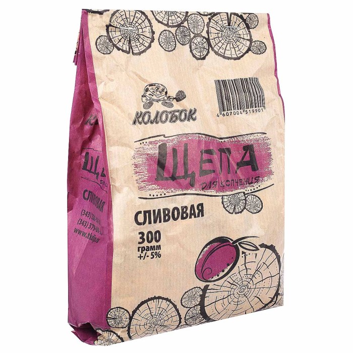 Щепа для копчения Колобок Слива 300гр м/у