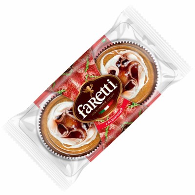 Пирожное Faretti клубничное 130гр