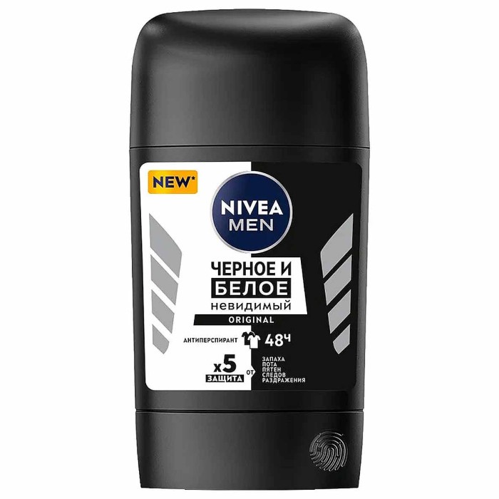 Дезодорант Nivea Men Черное и белое невидимый 50мл пэт