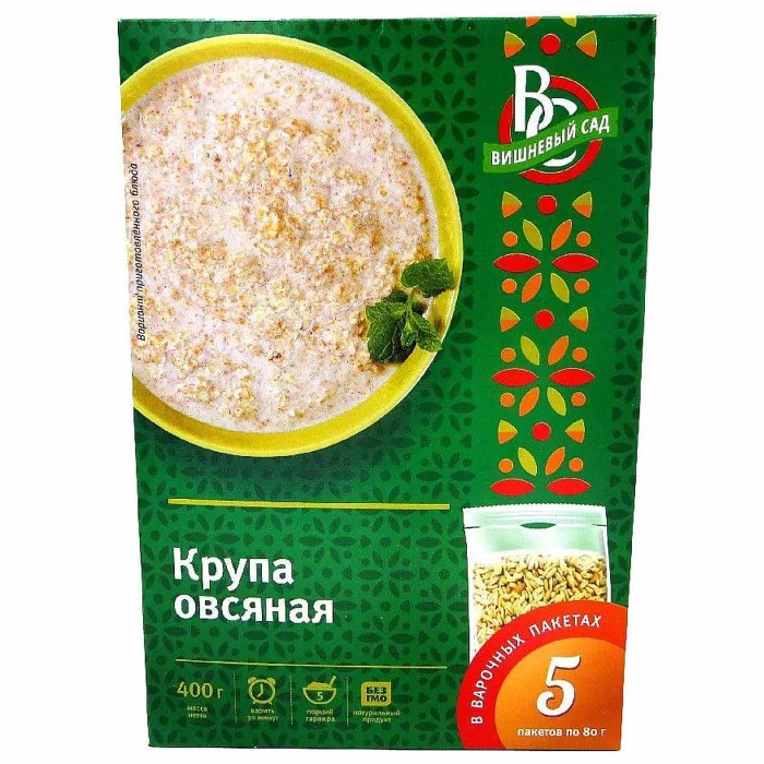 Крупа овсяная Вишневый сад 5*80гр к/у