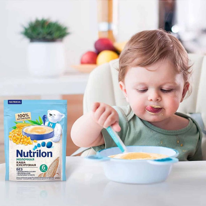 Каша Nutrilon кукурузная молочная с 6мес 200гр д/п