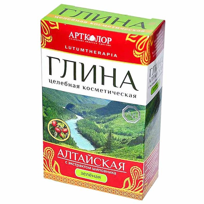 Глина для лица Lutumterapia Зеленая алтайская с экстрактом шиповника 100гр м/у