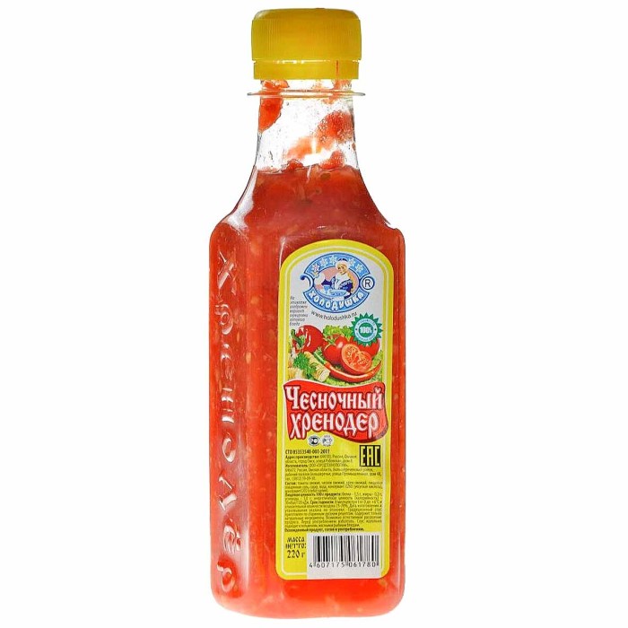 Соус Холодушка Хренодер чесночный 220гр пэт