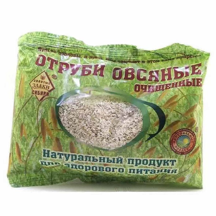 Отруби Золотые Злаки Сибири овсяные очищенные 200гр м/у