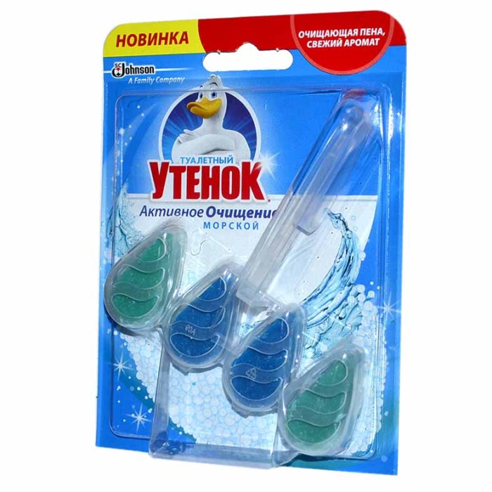 Блок для унитаза Туалетный утенок Активное очищение морской 38,6гр м/у