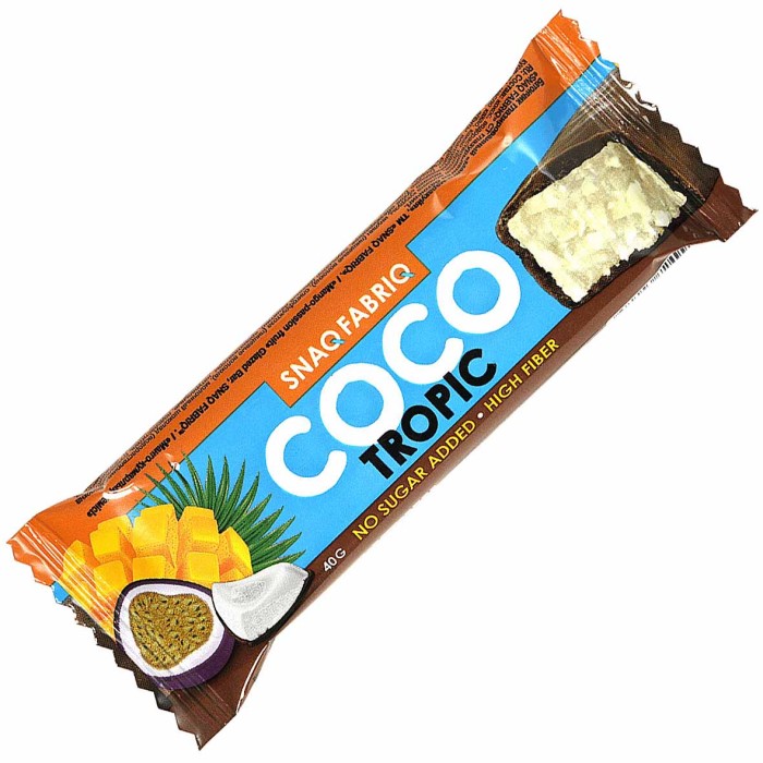 Батончик глазированный Bombbar SNAQ FABRIO COCO Манго-Маракуйя 40гр