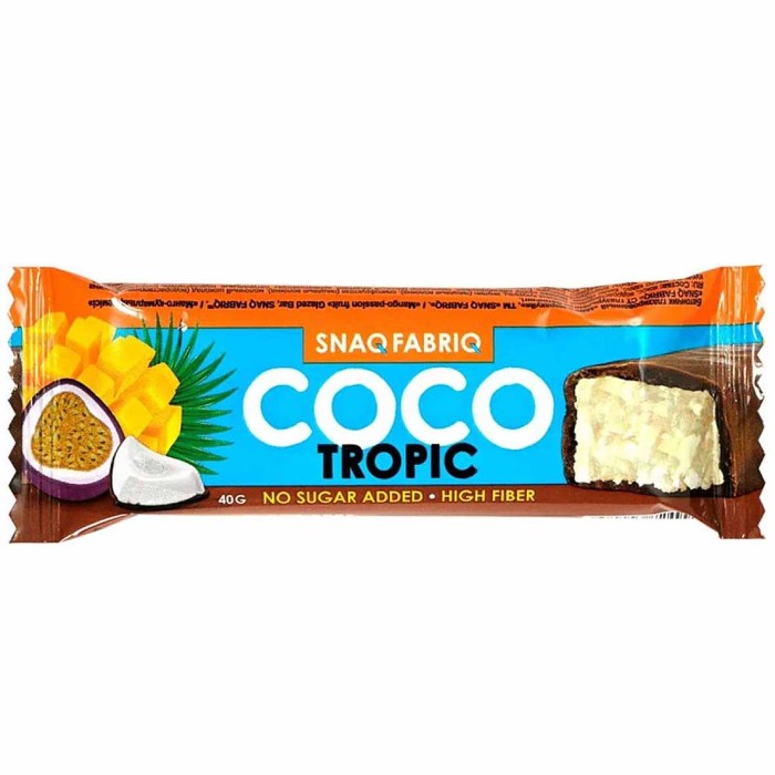 Батончик глазированный Bombbar SNAQ FABRIO COCO Манго-Маракуйя 40гр