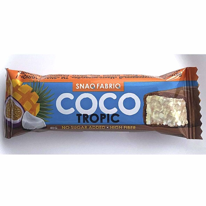 Батончик глазированный Bombbar SNAQ FABRIO COCO Манго-Маракуйя 40гр
