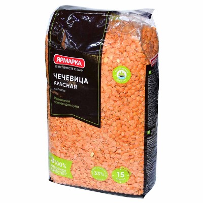 Чечевица Ярмарка красная колотая 700гр м/у