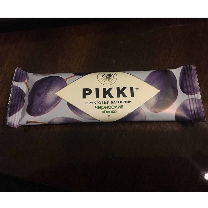Батончик фруктовый Pikki чернослив-яблоко 25г