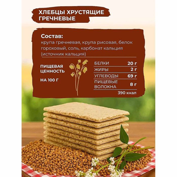 Хлебцы Take a Bite гречневые с протеином 100гр к/у