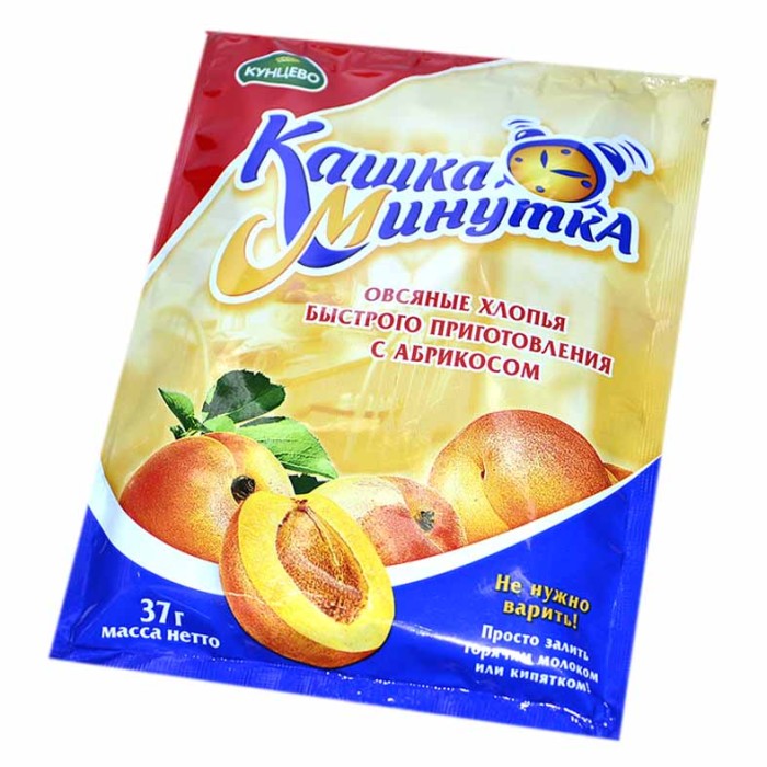 Каша овсяная Кунцево Кашка-Минутка с абрикосом 37гр м/у