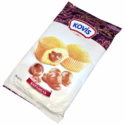 Мини-маффины Kovis карамель 200гр м/у