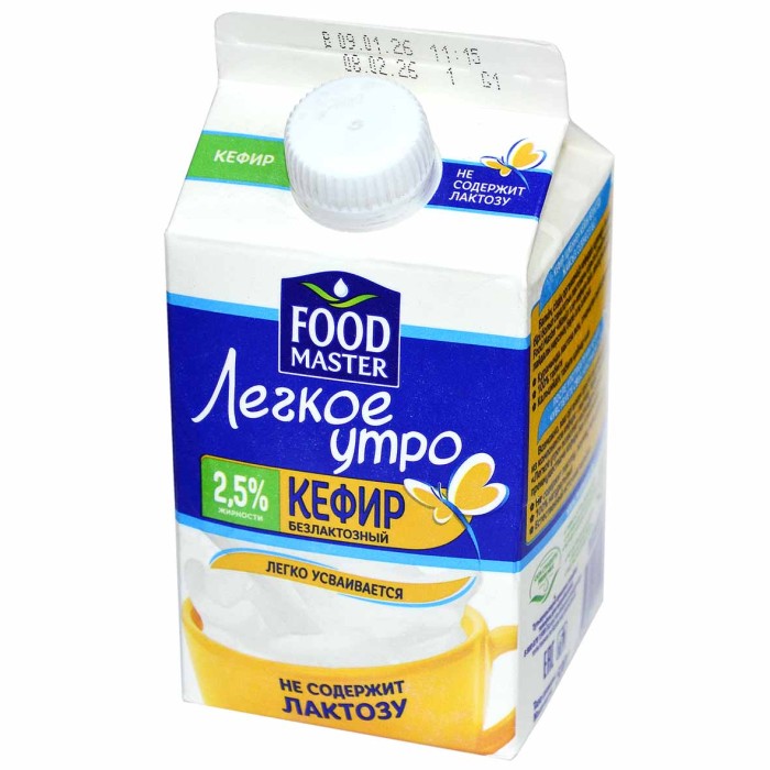 Кефир FoodMaster Легкое утро безлактозный  2,5% 0,5л т/п
