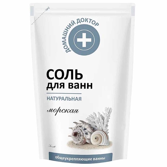 Соль для ванн Домашний доктор Морская натуральная 500гр д/п
