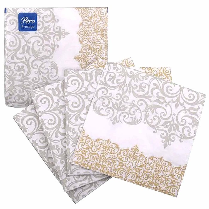 Салфетки бумажные Pero Prestige Версаль 3сл 33х33см 20л