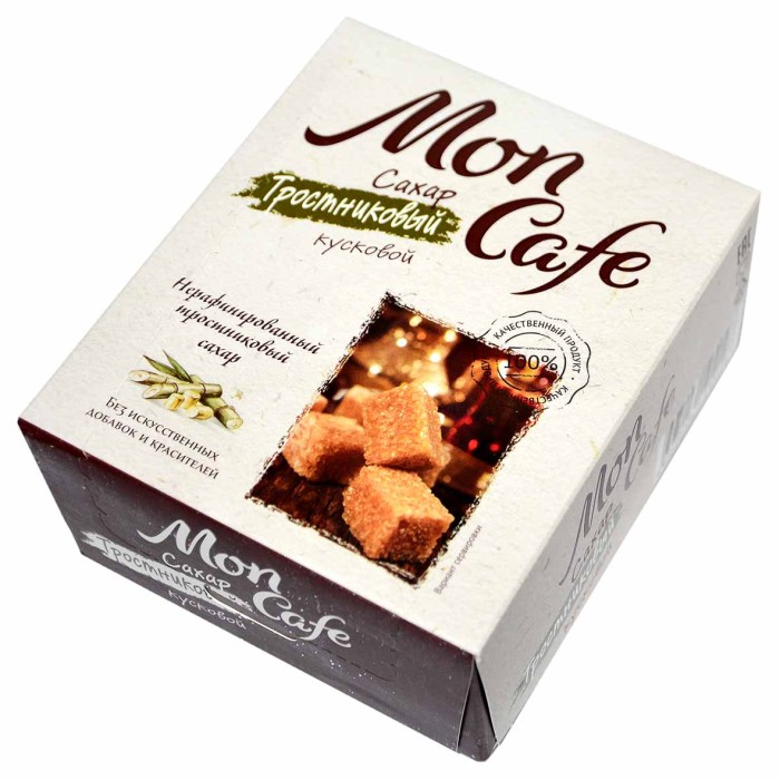 Сахар тростниковый Mon Cafe кусковой 500гр к/у
