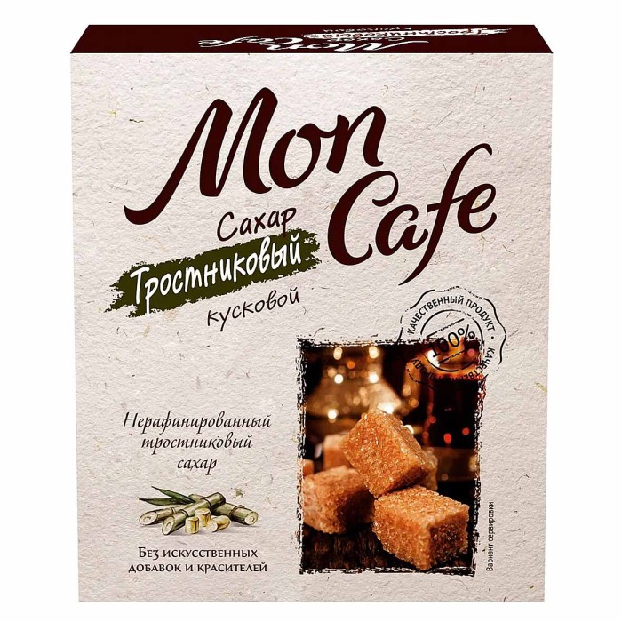 Сахар тростниковый Mon Cafe кусковой 500гр к/у
