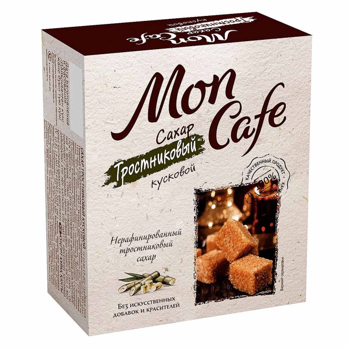 Сахар тростниковый Mon Cafe кусковой 500гр к/у