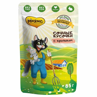 Корм для кошек Мнямс Фермерская ярмарка с кроликом 85гр пауч