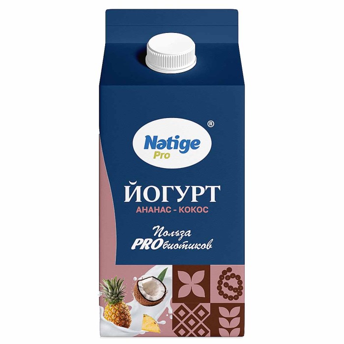 Йогурт Nәtige Pro ананас-кокос 1,5% 300гр т/п