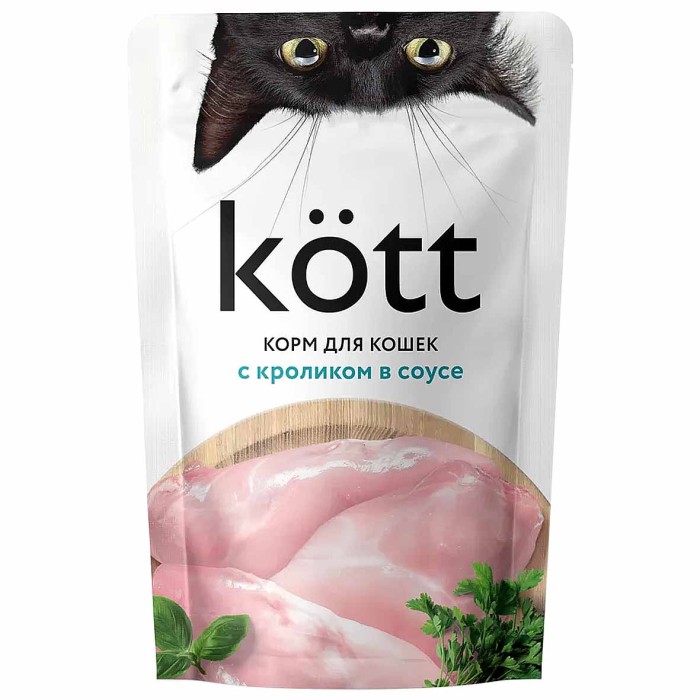 Корм для кошек Kott с кроликом в соусе 75гр пауч