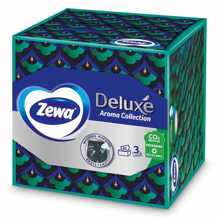 Салфетки косметические Zewa Deluxe Aroma 3сл 60шт к/у