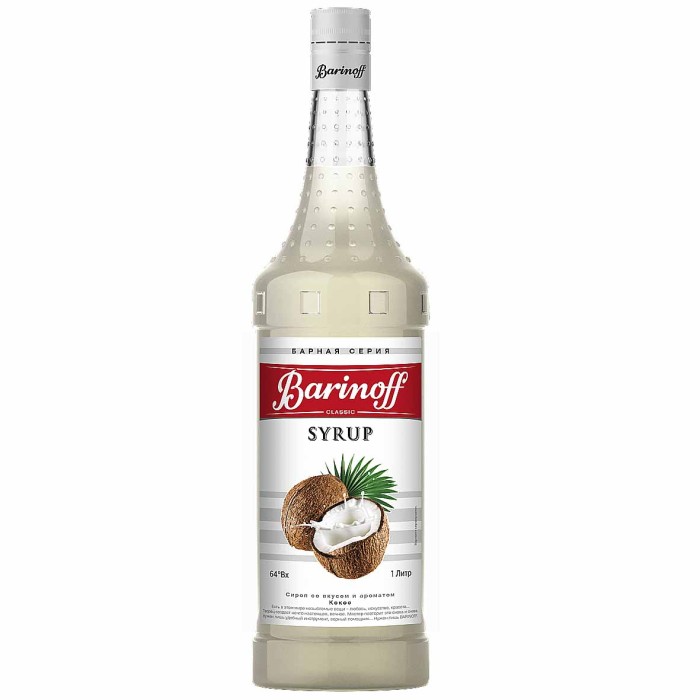 Сироп Barinoff со вкусом кокоса 1л ст/б
