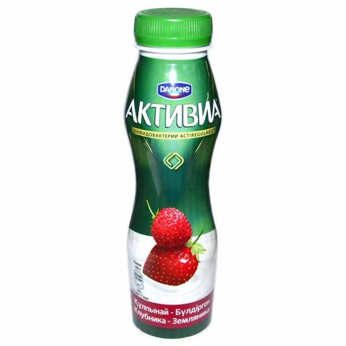 Йогурт питьевой Активия клубника-земляника 2,1% 260мл пэт